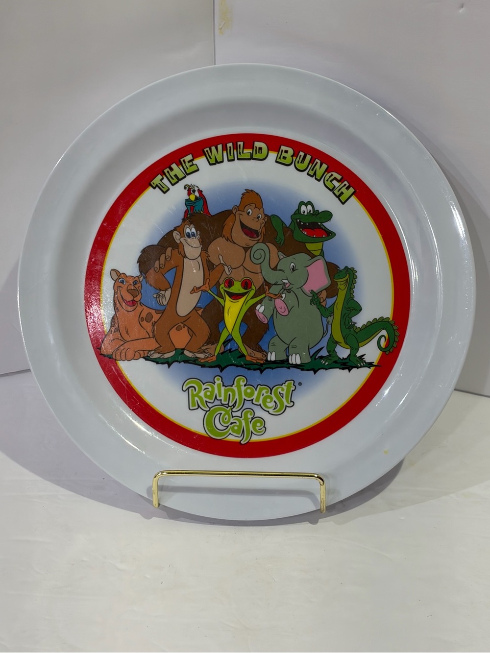 Vintage RAINFOREST White Plate With The Wild Bunch